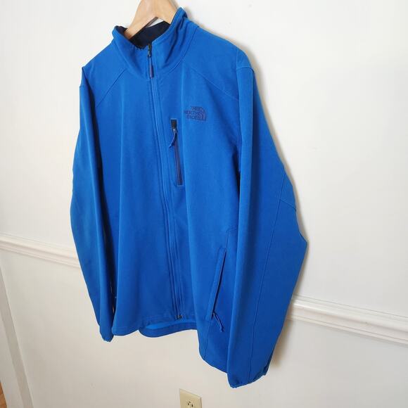 North Face Jacket Sz Large Mens Apex Pneumatic Windwall Blue Full Zip Softshell - Picture 4 of 16
